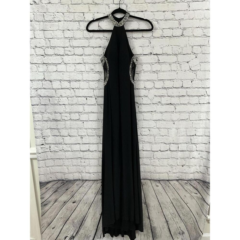 NWT Intrigue by blush Navy Sequin Lace Mermaid Gown Halter Neck Prom Dress Sz‎ 2